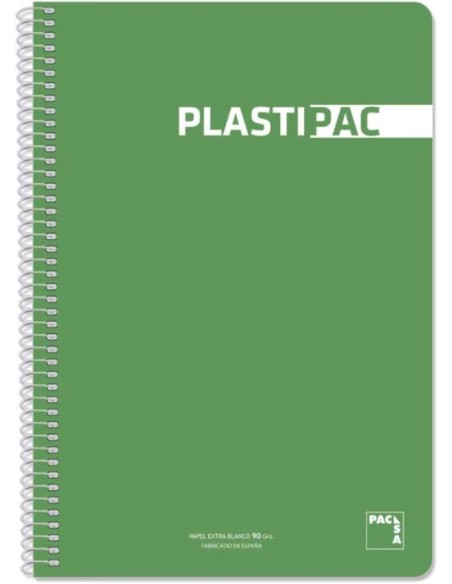 PAQ 5 BLOC Fº 80H 90G CUAD 4X4 PLASTIPAC COLOR VERDE
